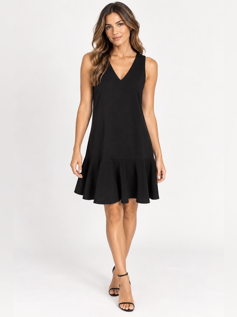 Banana Republic Black Sleeveless Fit & Flare Flounce Dress - Size 10